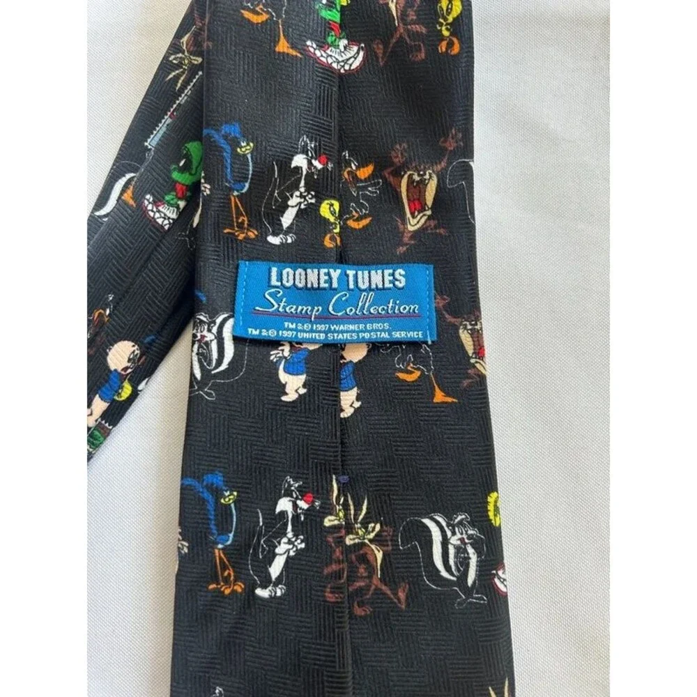 Vintage Looney Tunes Stamp Collection Tie Cartoon
